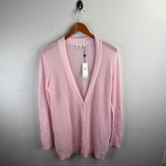AG Adriano Goldschmied Pink Cashmere Light Knitted Cardigan Size S - Picture 5 of 5